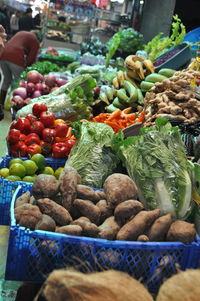 Vegetables for sale at market stall
