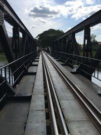 Railroad tracks against sky