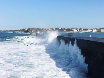 Waves breaking at sea