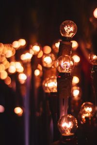 Close-up of illuminated light bulb