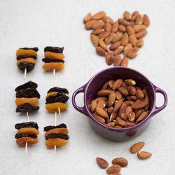 Close-up of sweet food on table against white background