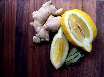 Close-up of fruits on table