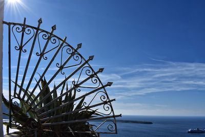 Scenic view of sea against blue sky