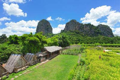 Scenic view of land against sky