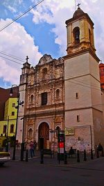 Low angle view of church against sky