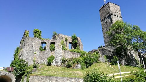 Low angle view of historic building against sky