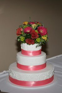 Close-up of wedding cake