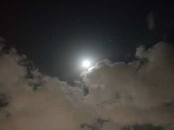 Low angle view of moon in sky