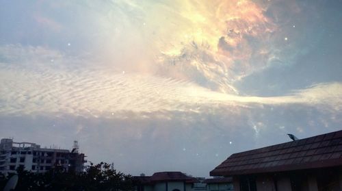 Low angle view of sky at sunset