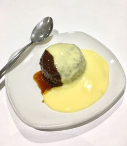 Close-up of dessert served in plate