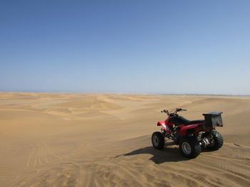 Cars parked in desert