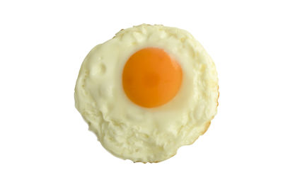 Directly above shot of breakfast on white background