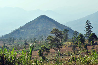 Scenic view of mountains against sky