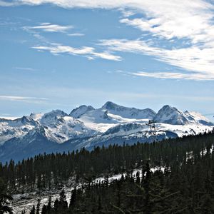 Scenic view of snow covered mountains against sky