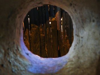 Close-up of hole