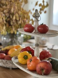 Close-up of christmas decorations on table