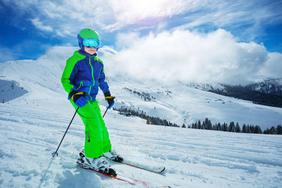 Man skiing on snow