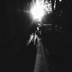 Person walking on street in city