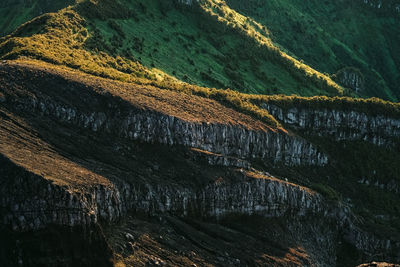 High angle view of rocks on land