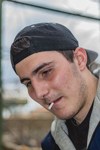 Close-up portrait of young man