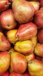 Full frame shot of pears at market