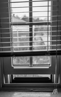 Close-up of window blinds at home