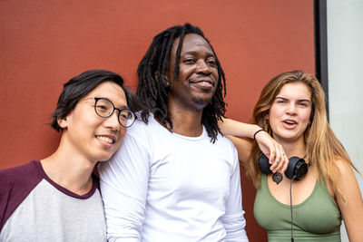 Portrait of smiling young couple