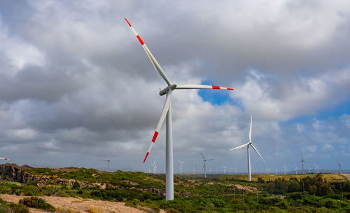 Wind turbine with beautiful blue sky, portoscuso,south sardinia