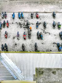 Student is walking through the motorcycle parking lot