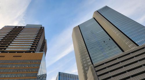 Low angle view of modern building against sky