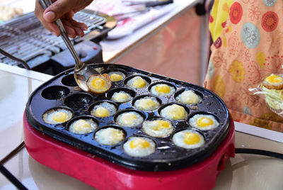 Fried quail eggs