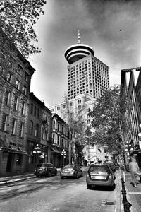 City street with buildings in background