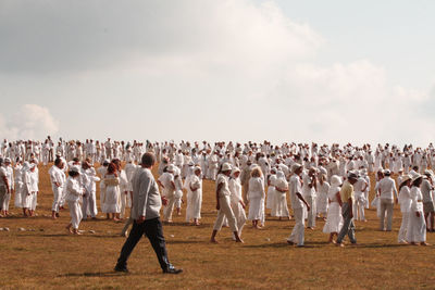 Group of people on field