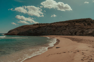 Scenic view of beach against sky