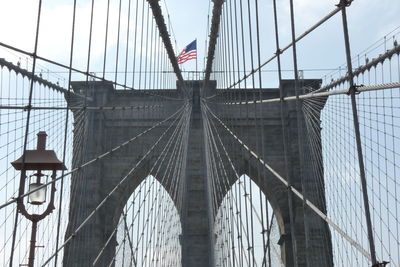 Suspension bridge in city