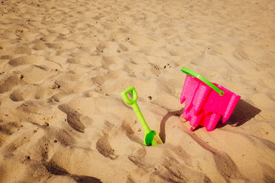 Row of sand on beach