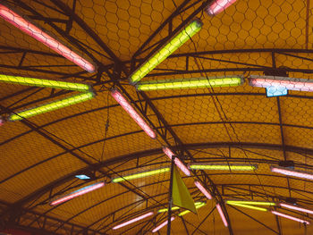 Close-up of illuminated street light