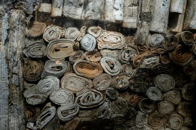 Close-up of old wooden wall