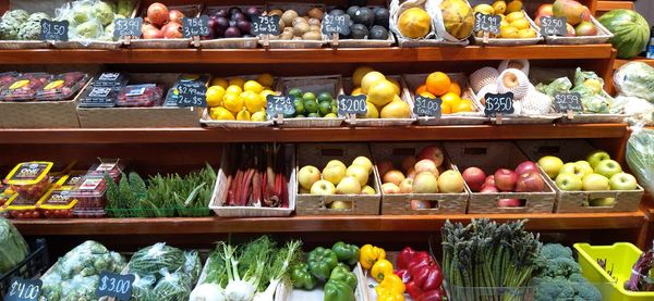 Various vegetables for sale in market