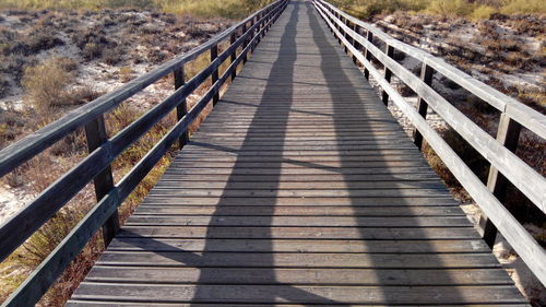 Footbridge on wooden railing