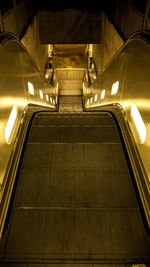 High angle view of escalator