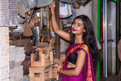 Portrait of a woman working