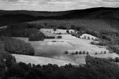 High angle view of landscape against sky