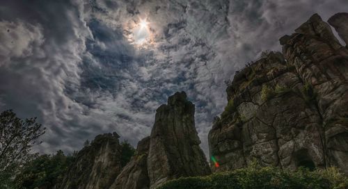 Low angle view of mountain against sky