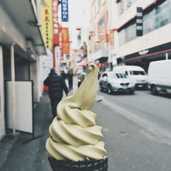 Rear view of a person in car
