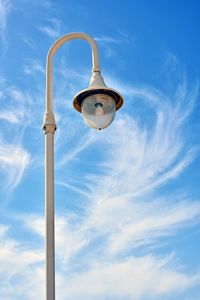 Low angle view of basketball hoop against sky