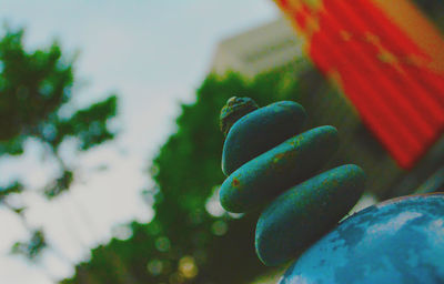 Close-up of hand against blurred background