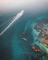 High angle view of sea