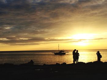 Scenic view of sea at sunset