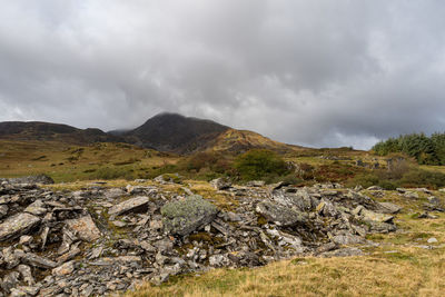 Scenic view of land against sky